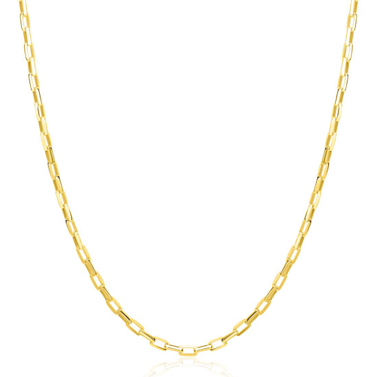 ZINZI gold plated zilveren paperclip schakel ketting (2,2mm breed) 42-45cm ZIC2845G