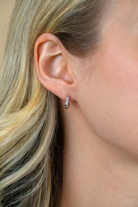 ZINZI zilveren oorringen 12x3mm kruislings wit ZIO2039