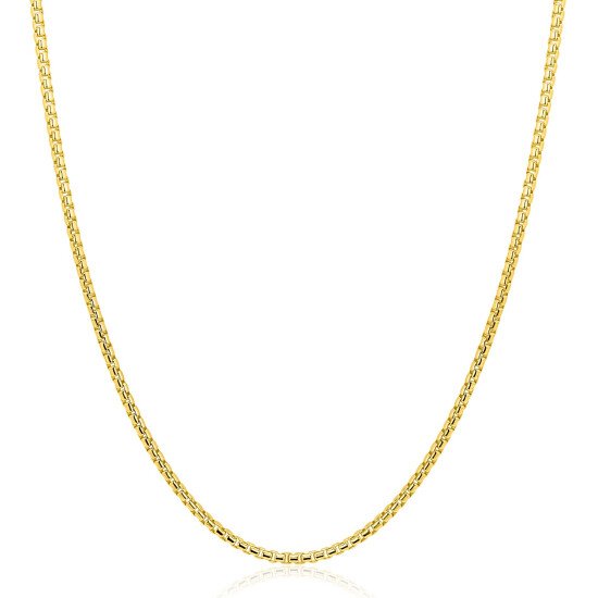 ZINZI gold plated zilveren ronde Venetiaanse schakel ketting (1,8mm breed) 42-45cm ZIC2842G