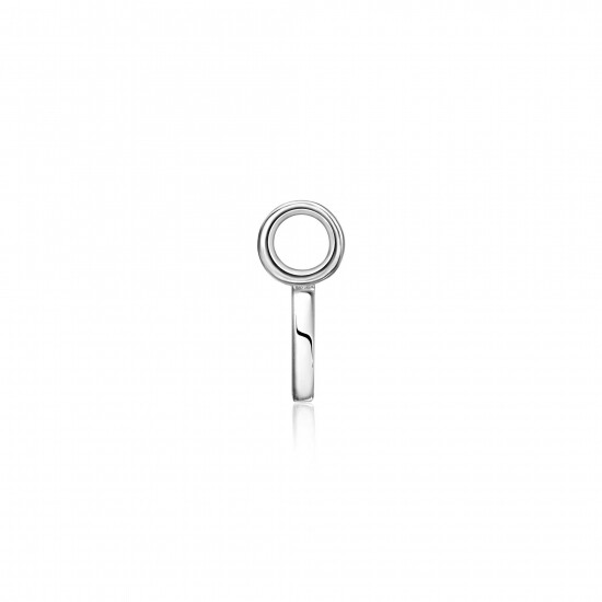 ZINZI zilveren letter oorbedel I per stuk geprijsd ZICH2144I. (zonder oorringen).