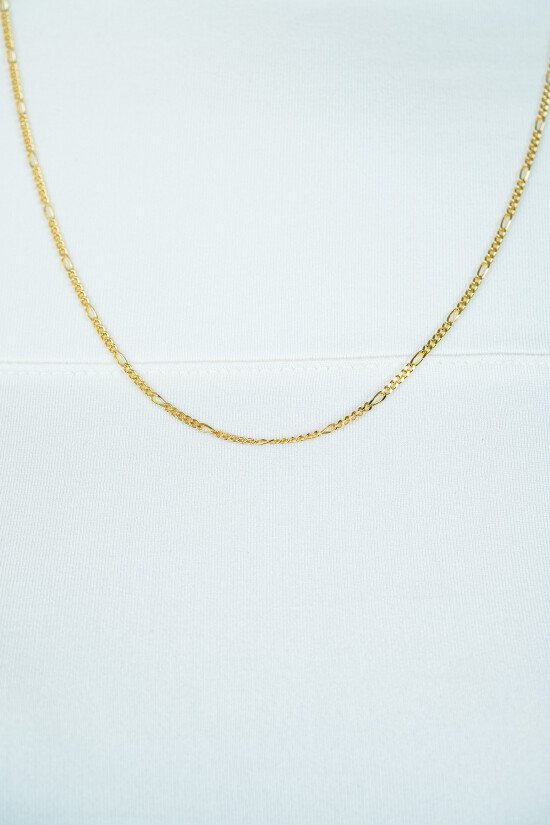 60cm ZINZI gold plated zilveren figaro ketting ZILC-F60G
