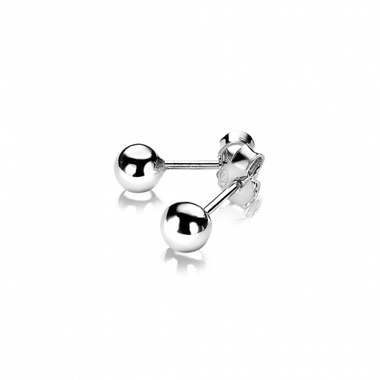 ZINZI zilveren oorstekers glad bol 6mm ZIO808