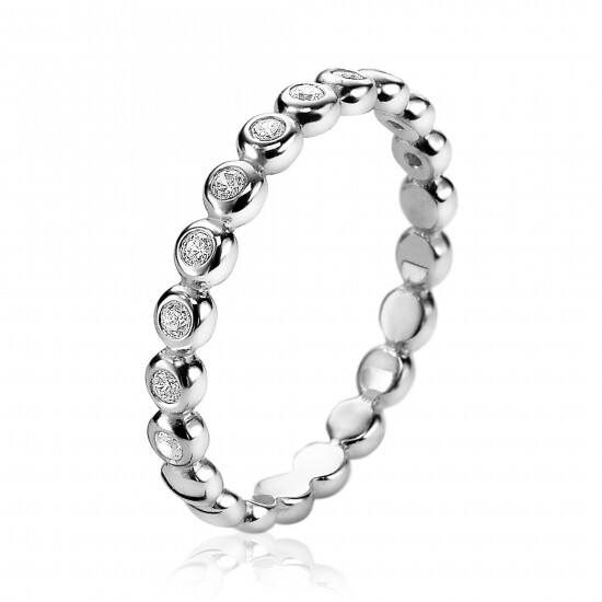ZINZI zilveren aanschuifring ronde witte zirconia's ZIR1981C