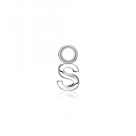ZINZI zilveren letter oorbedel S per stuk geprijsd ZICH2144S. (zonder oorringen).