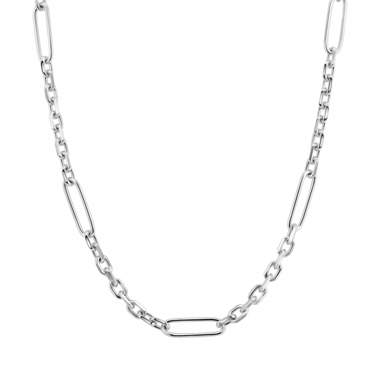 ZINZI zilveren schakelketting met vijf lange ovale schakels 5,5mm breed 43-47cm ZIC2711