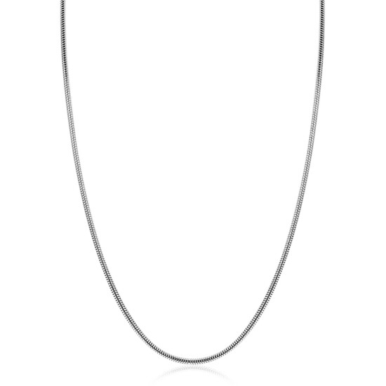 ZINZI zilveren ronde slangen ketting (2mm breed) 42-45cm ZIC2849