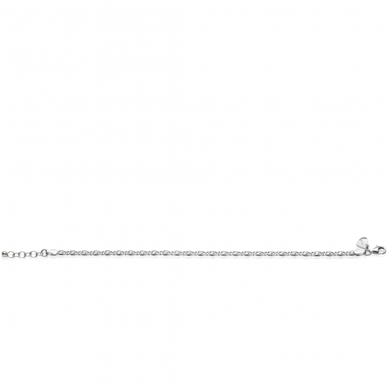 ZINZI zilveren scroll schakel armband (3mm breed) waarbij de schakels een dubbele krul/kronkeling maken 17-20cm ZIA2712