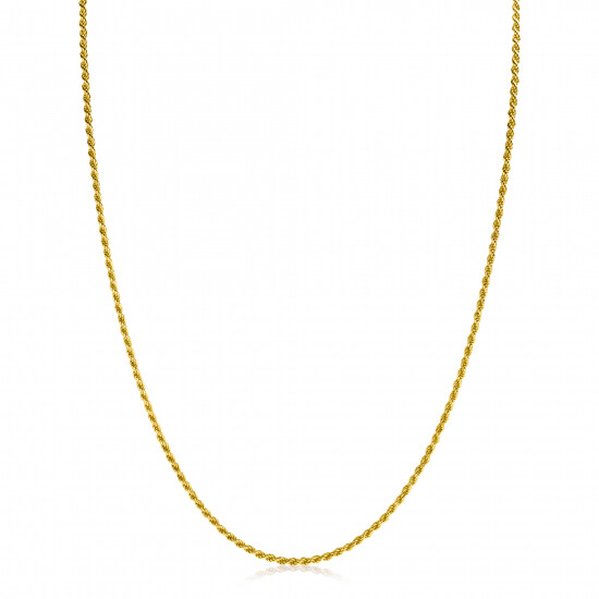 90cm ZINZI gold plated zilveren koord ketting ZILC-K90G