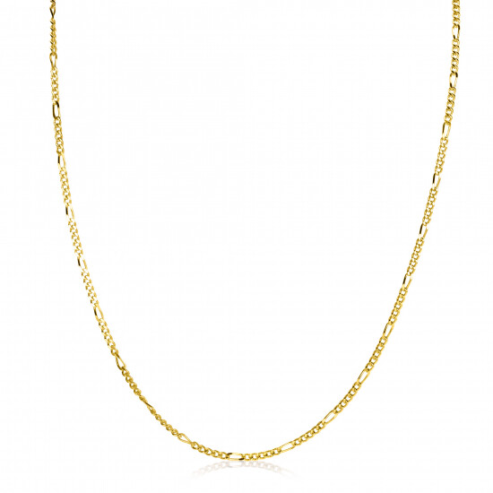 60cm ZINZI gold plated zilveren figaro ketting ZILC-F60G