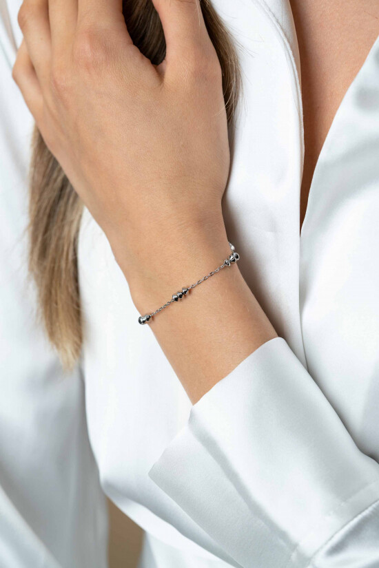 ZINZI zilveren fantasie armband met ankerschakels en tol-vormige elementen 16,5-19,5cm ZIA2537
