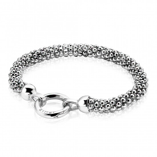 Zinzi zilveren brede schakel armband 7mm breed, lengte 19cm ZIA733