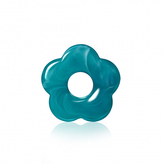 26mm hanger bloem turquoise kunststof ZIH2720TA
