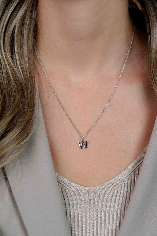 ZINZI zilveren letter hanger W ZIH2140W