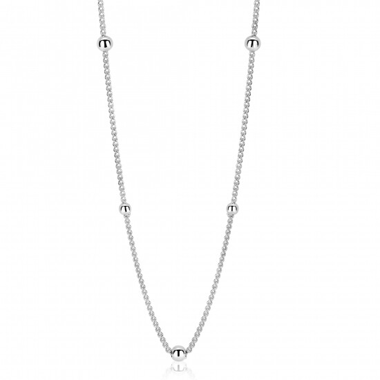 ZINZI zilveren gourmet ketting bol 45cm ZIC987