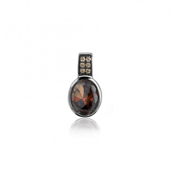 Zinzi zilveren hanger bruin ZIH1045C 