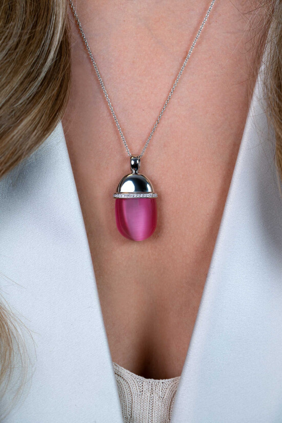 Zinzi zilveren hanger roze ZIH794R