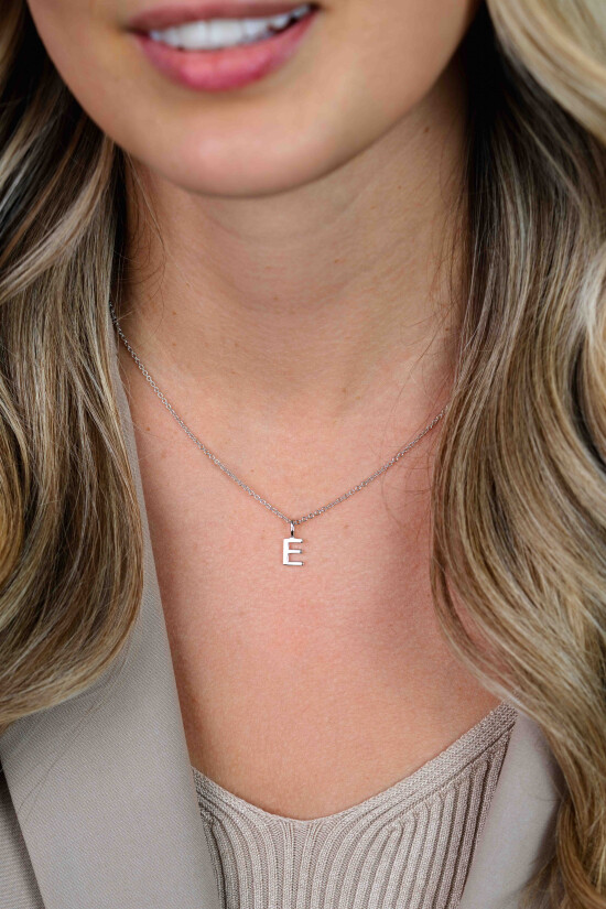 ZINZI zilveren letter hanger E ZIH2140E