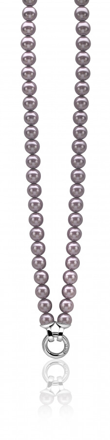 Zinzi zilveren ketting paars 43cm met sluiting ZIC401P-S