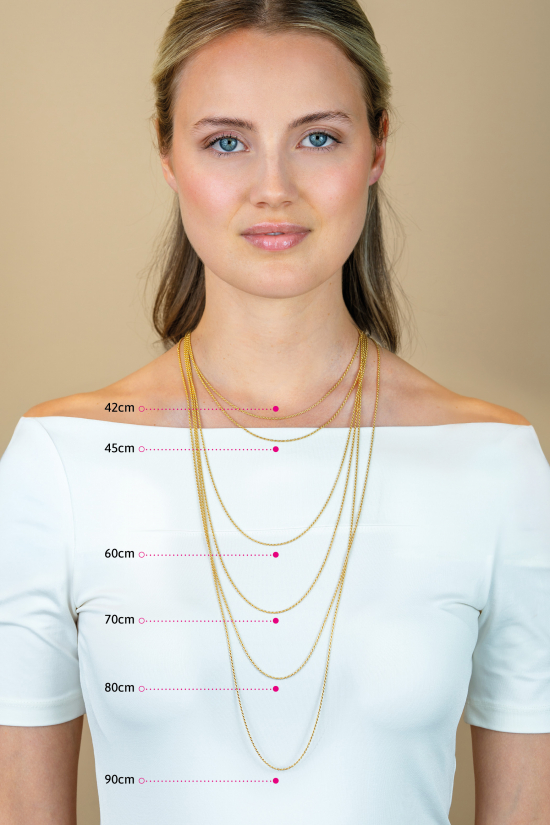 70cm ZINZI gold plated zilveren koord ketting ZILC-K70G
