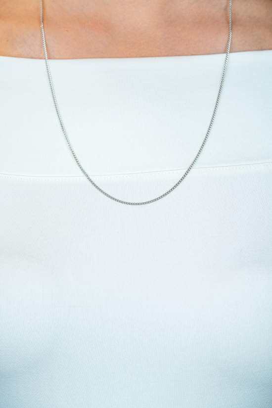 60cm ZINZI zilveren gourmet ketting. ZILC-G60