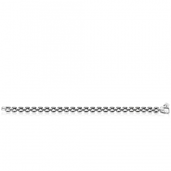 ZINZI zilveren brede rolex-style schakel-armband 8mm breed 19cm ZIA2764