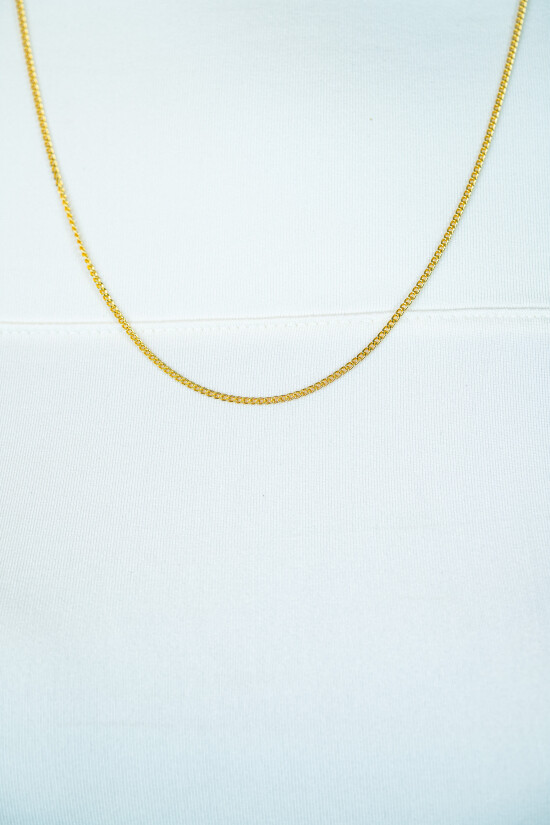45cm ZINZI zilveren gourmet ketting geel verguld ZILC-G45G
