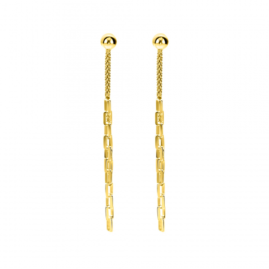 65mm ZINZI gold plated zilveren multi-look oorstekers met bungelende paperclip schakels ZIO2709G