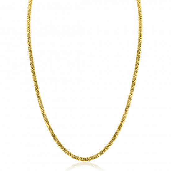 ZINZI gold plated zilveren popcorn ketting 3mm breed 42cm ZIC2765G