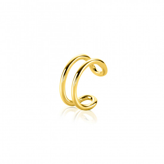12,5mm ZINZI gold plated zilveren ear cuff multi-look dubbele buis 5,5mm breed per stuk geprijsd ZIO-CUFF4G