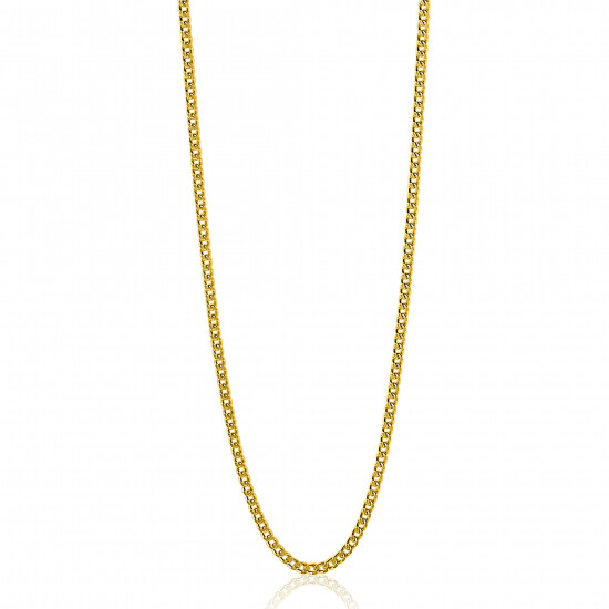 80cm ZINZI zilveren gourmet ketting gold plated. ZILC-G80G