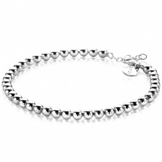 ZINZI zilveren armband met bolletjes schakel 4mm breed 18-20cm ZIA2659
