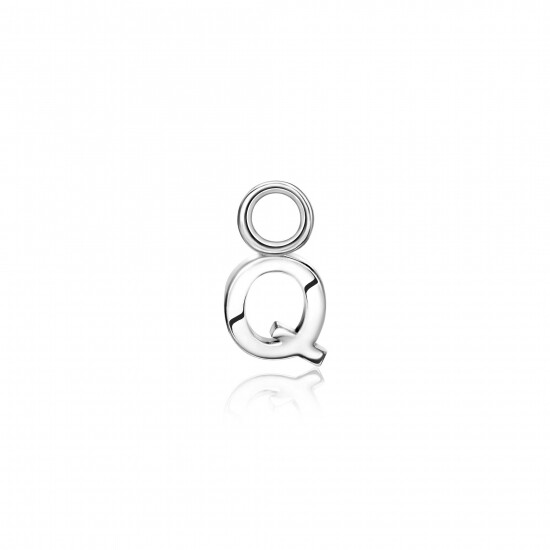 ZINZI zilveren letter oorbedel Q per stuk geprijsd ZICH2144Q. (zonder oorringen).