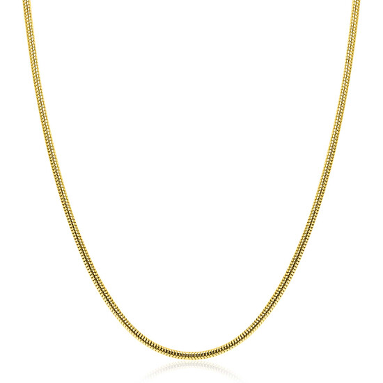ZINZI gold plated zilveren ronde slangen ketting (2mm breed) 42-45cm ZIC2849G