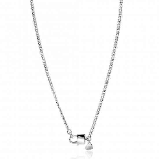 ZINZI zilveren gourmet ketting 3,8mm breed met trendy glimmend slotje als sluiting 43cm ZIC2411