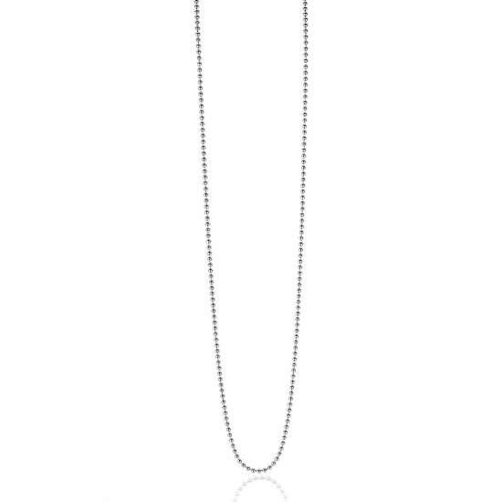 80cm ZINZI zilveren bolletjes ketting. 0,9mm breed ZILC-B80