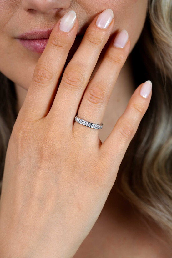 ZINZI zilveren ring wit ZIR2050