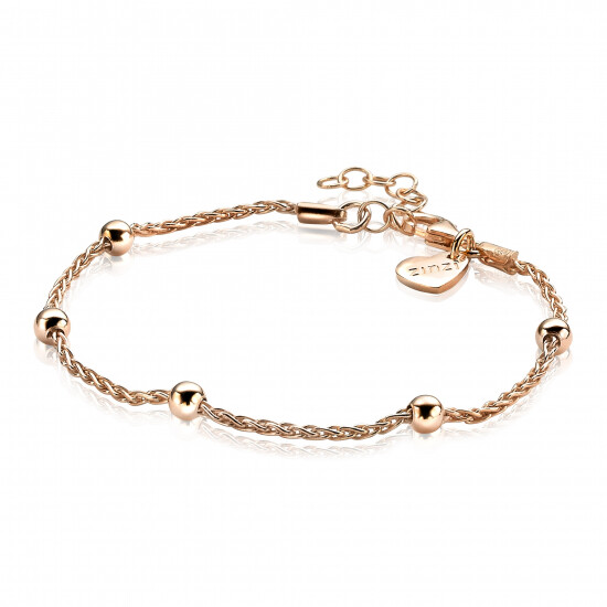 ZINZI zilveren fantasie armband rosé verguld 17,5-20,5cm ZIA1128R