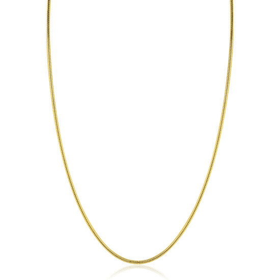 ZINZI gold plated zilveren ronde slangen ketting (1,6mm breed) 42-45cm ZIC2848G