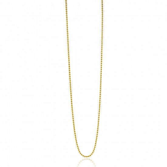 90cm ZINZI zilveren bolletjes ketting gold plated. 0,9mm breed. ZILC-B90G