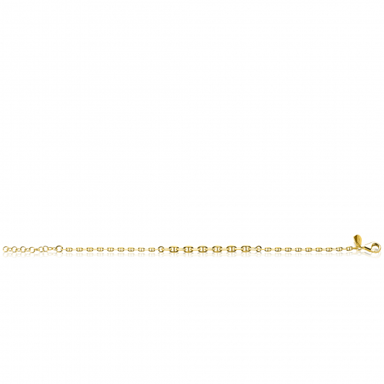 ZINZI gold plated zilveren armband met aflopende marine-schakels (3,8mm breed) 17–20cm ZIA2762G