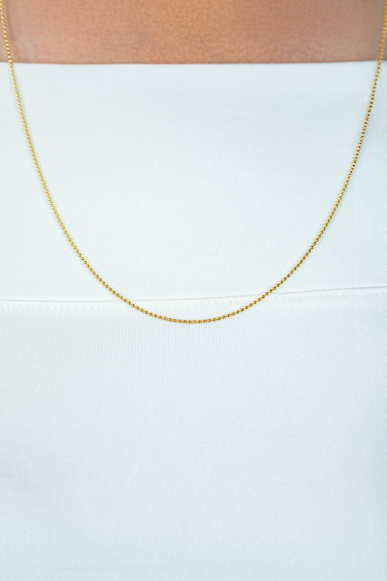 45cm ZINZI zilveren bolletjes ketting geel verguld ZILC-B45G