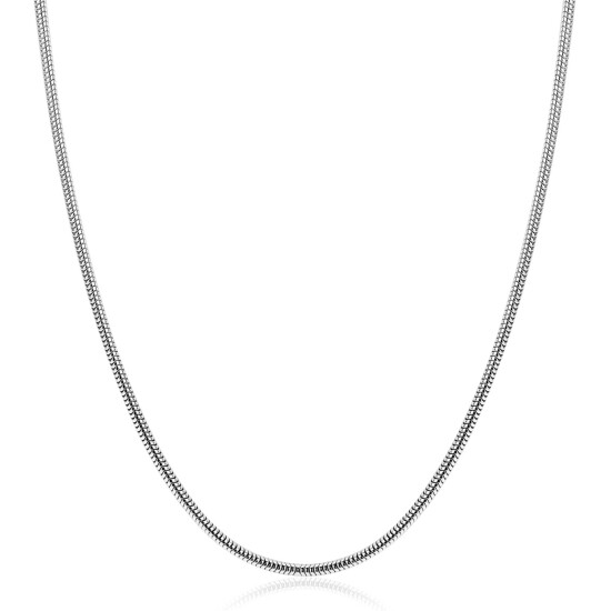 ZINZI zilveren ronde slangen ketting (2mm breed) 42-45cm ZIC2849