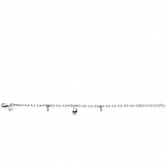 ZINZI zilveren schakel armband met drie druppelvormige hangers 17-19cm ZIA-BF109