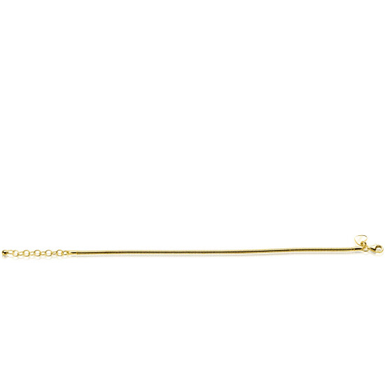 ZINZI gold plated zilveren ronde slangen armband (2mm breed) 17-21cm ZIA2849G
