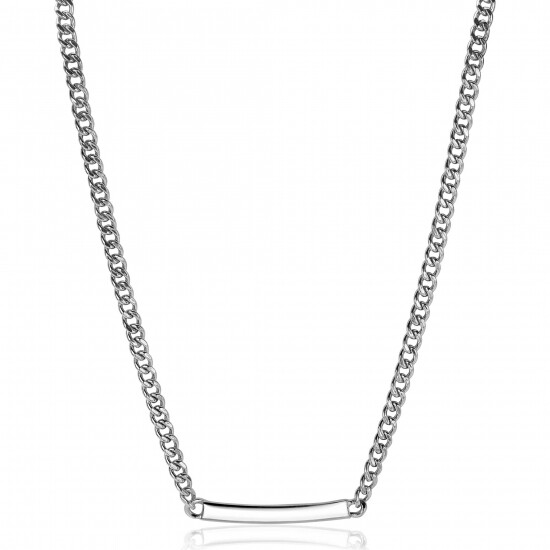 ZINZI zilveren gourmet ketting 4mm breed met plaat 18-21cm ZIC2271