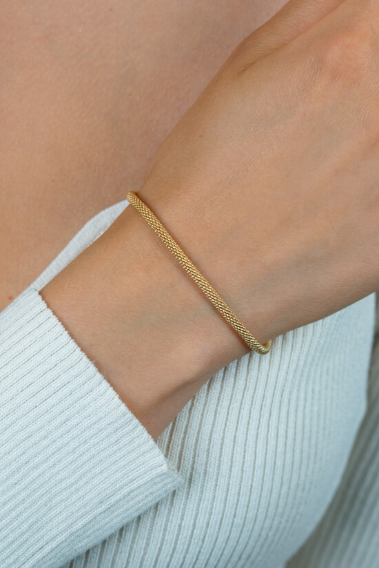 ZINZI gold plated zilveren popcorn armband 3mm breed 19cm ZIA2765G
