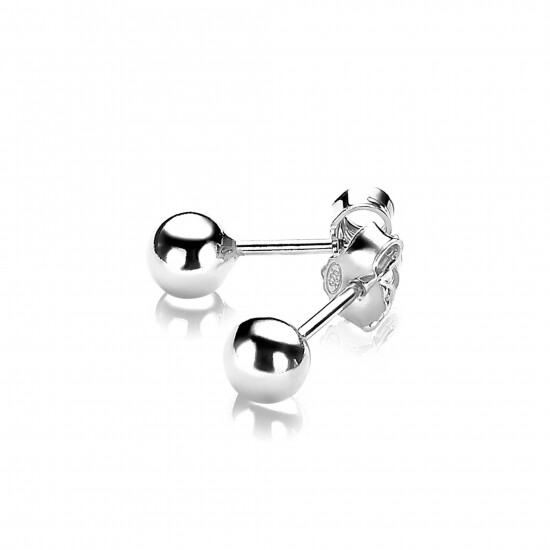 ZINZI zilveren oorstekers glad bol 5mm ZIO807