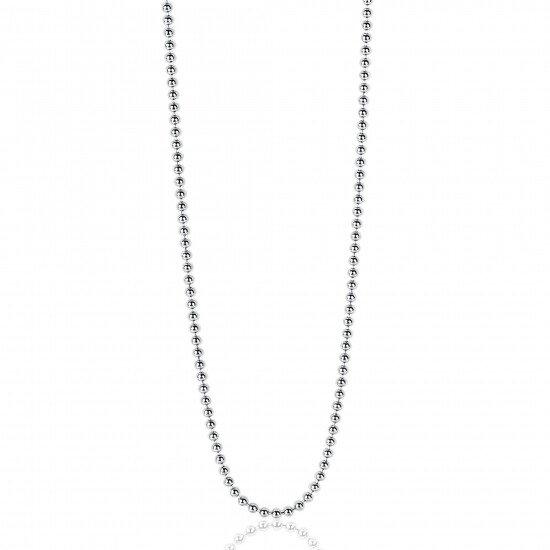 70cm ZINZI zilveren bolletjes ketting, 0,9mm breed. ZILC-B70
