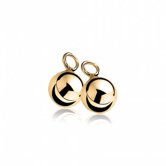 ZINZI zilveren oorbedels geel verguld bol 10mm ZICH716G. (zonder oorringen).