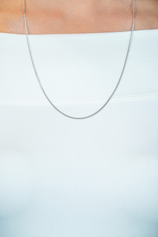45cm ZINZI zilveren gourmet ketting ZILC-G45